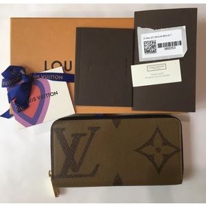 Louis Vuitton LV Zippy Long Wallet Brown Monoram Reverse With Box